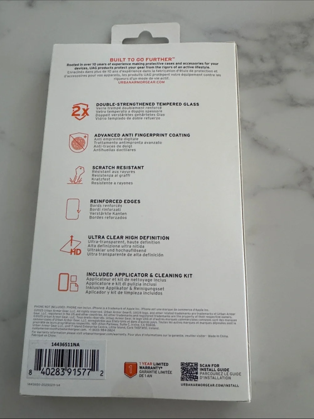 UAG Glass Shield Screen Protector — Clear with Orange Logo, Unopened!!!